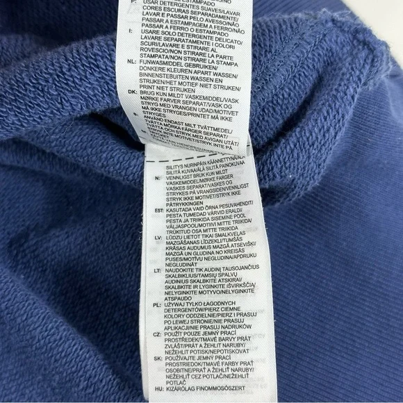 ADIDAS sweatshirt BLUE and WHITE long sleeve pullover crewneck athletic wear M - Picture 6 of 7